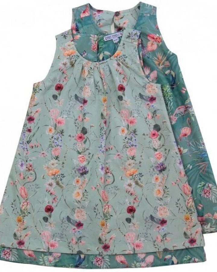 Enfant Terrible Wendekleid Blumen-Dschungel mint-salbei