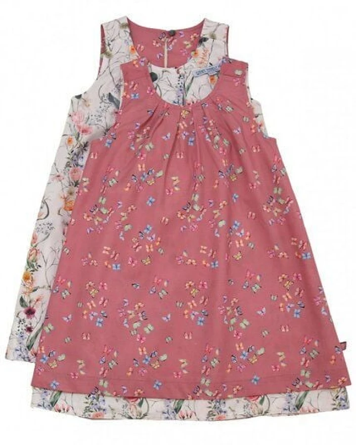 Enfant Terrible Wendekleid Schmetterlinge-Blumen in rosé-white