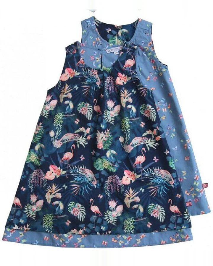 Enfant Terrible Wendekleid Dschungel-Schmetterlinge darkblue-sky