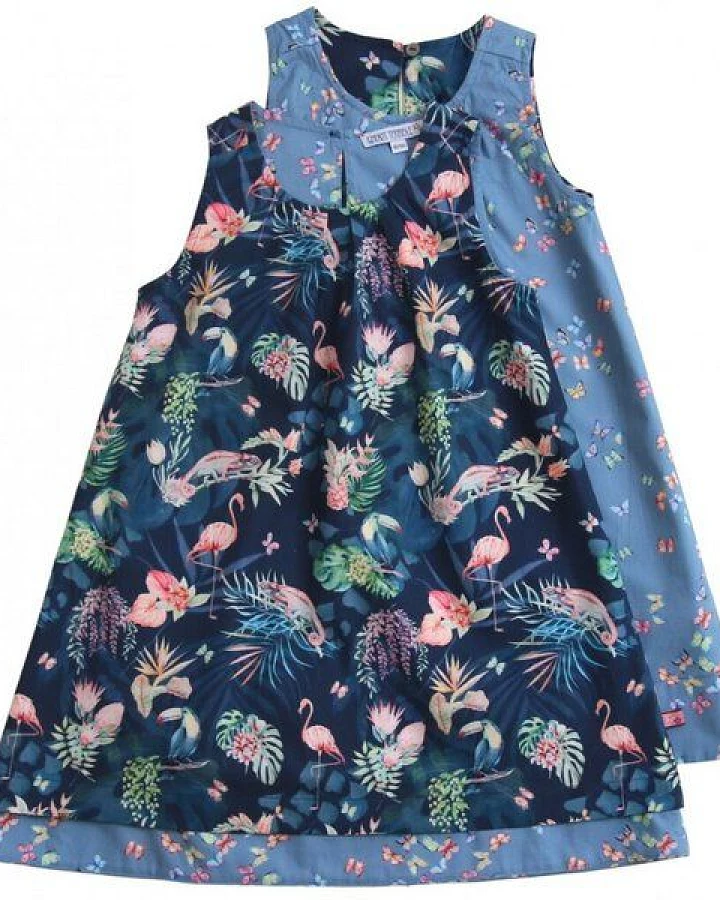 Enfant Terrible Wendekleid Dschungel-Schmetterlinge darkblue-sky