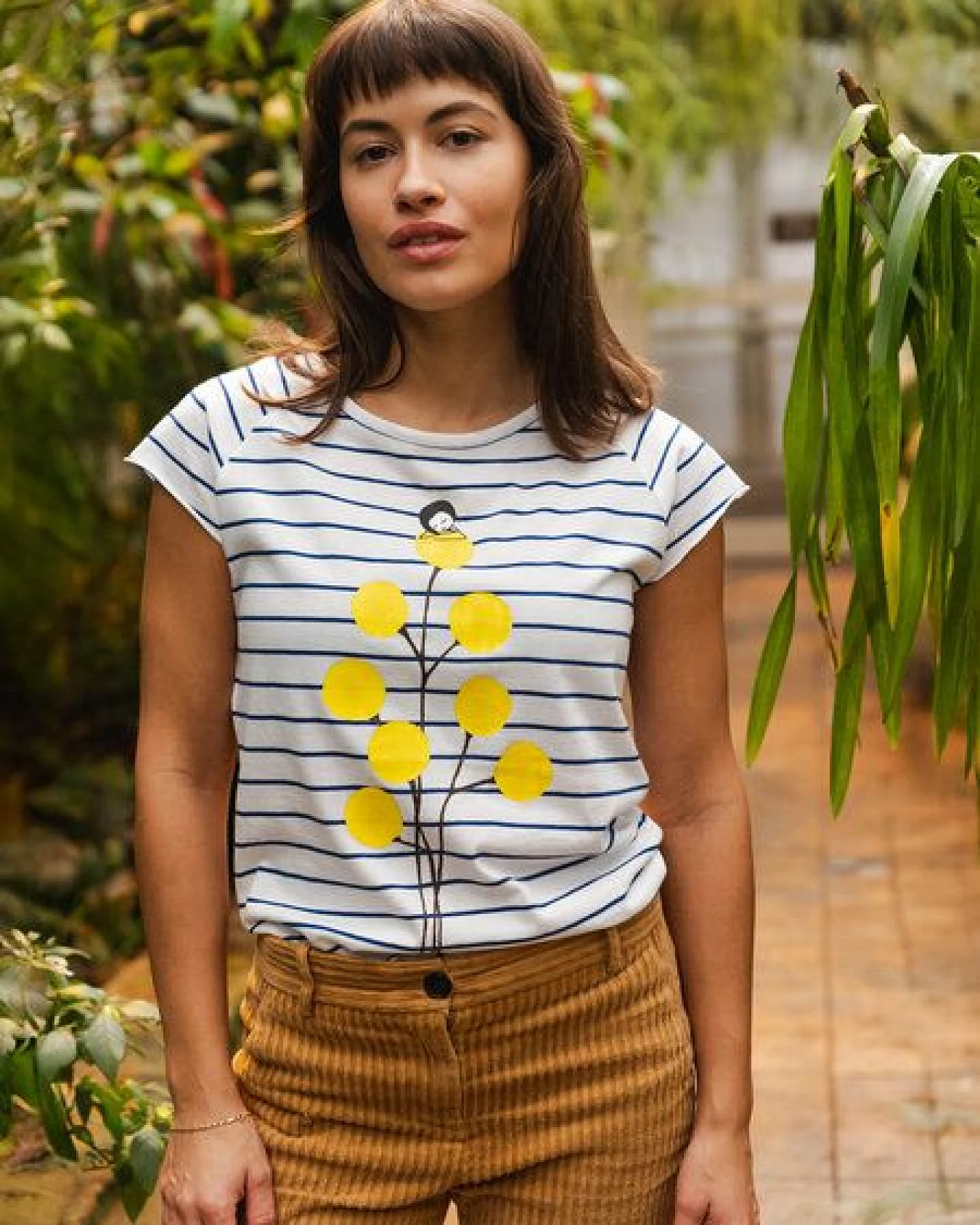 FellHerz Damen T-Shirt Just relax striped white blue Bio Fair und Vegan – Ansicht 2