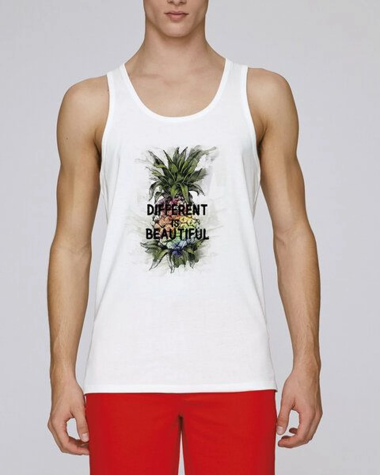 Human Family Herren Statement Tanktop aus Bio Baumwolle "Different is Beautiful" – Ansicht 2