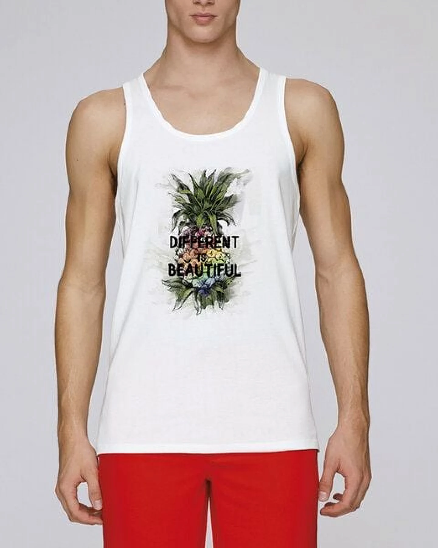 Human Family Herren Statement Tanktop aus Bio Baumwolle "Different is Beautiful" – Ansicht 2