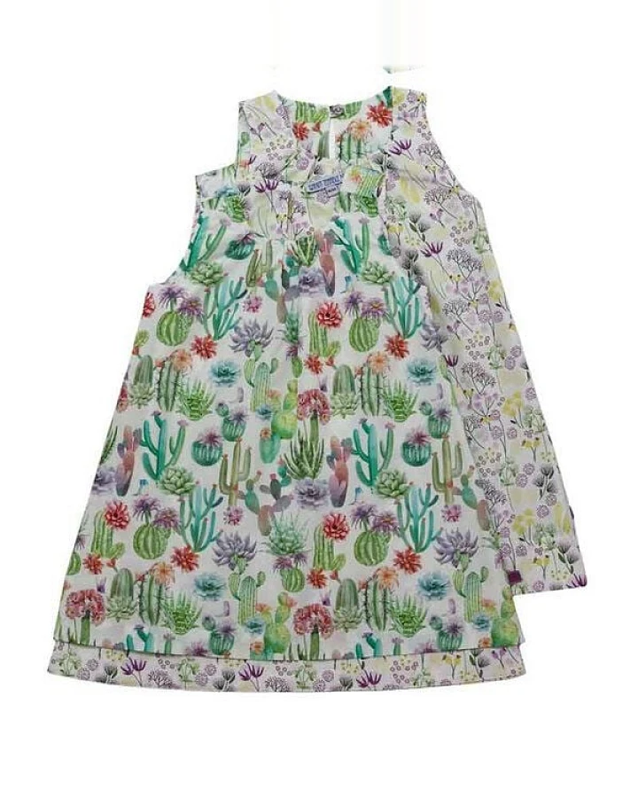 Enfant Terrible Wendekleid Kakteen und Blumen in weiss-grün