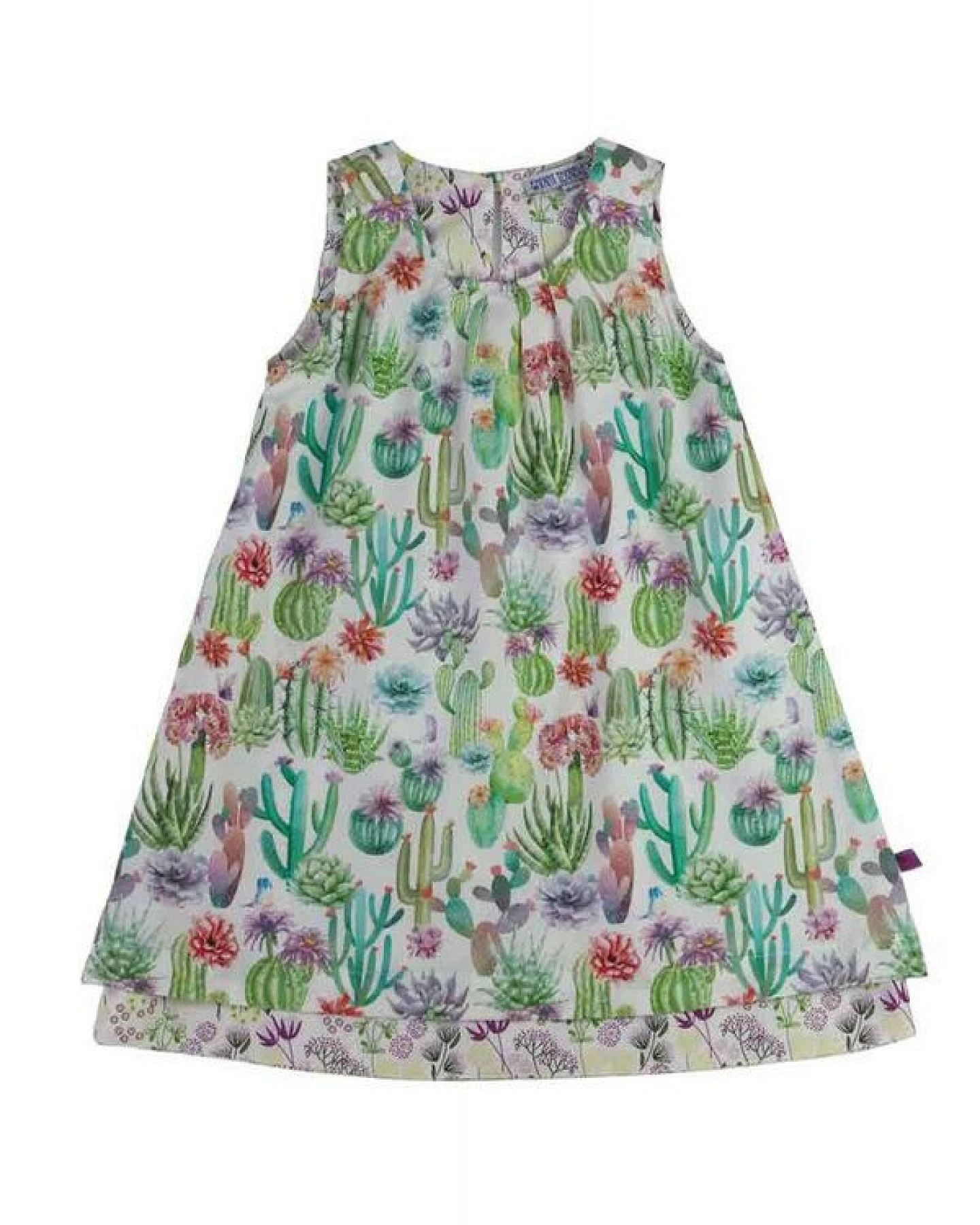 Enfant Terrible Wendekleid Kakteen und Blumen in weiss-grün – Ansicht 2