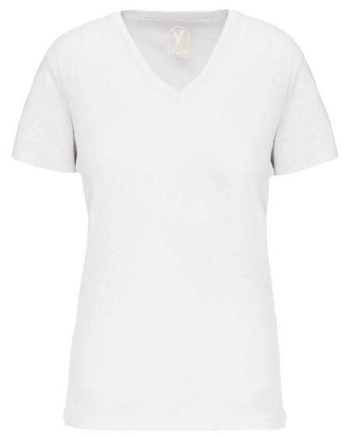 YTWOO Basic Damen T-Shirt mit V-Ausschnitt aus Bio-Baumwolle in Conversion