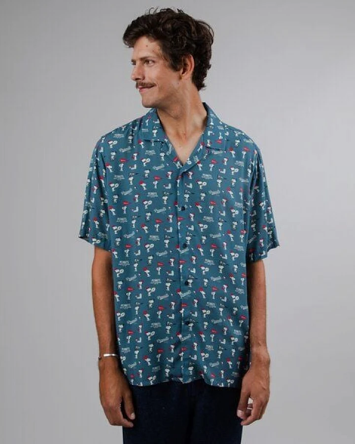 Brava Fabrics Kurzarm-Hemd Peanuts Athletic Aloha