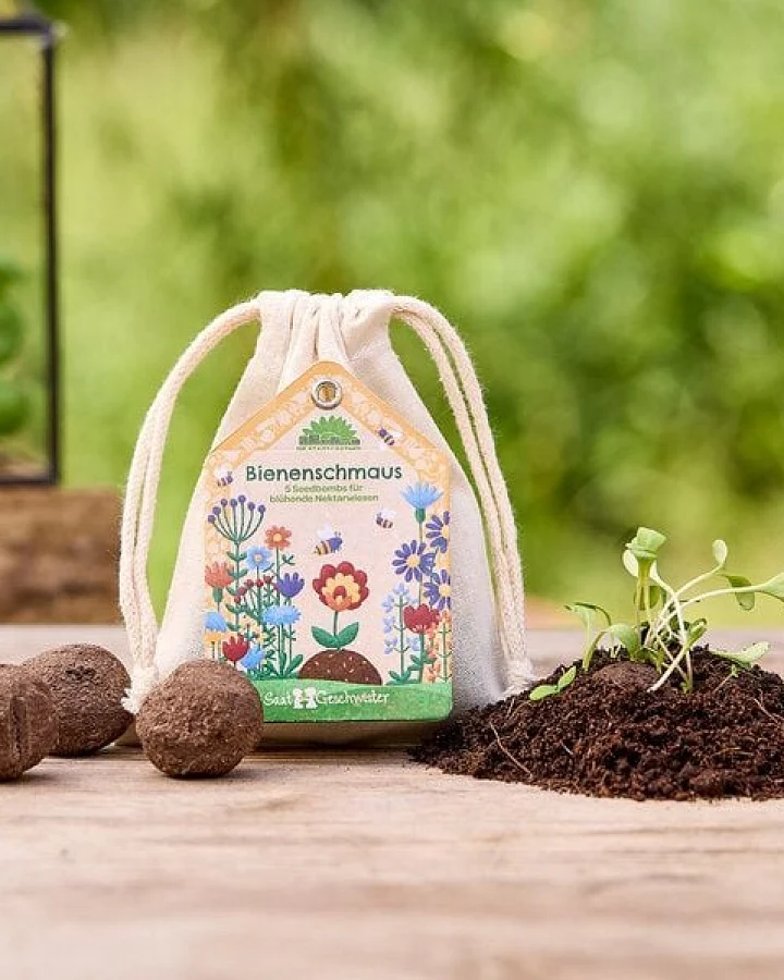 Die Stadtgärtner Bienenschmaus I Blumen für Bienen I Samenbomben mit Saatgut für Bienen I Seedbombs I Geschenk für den Garten