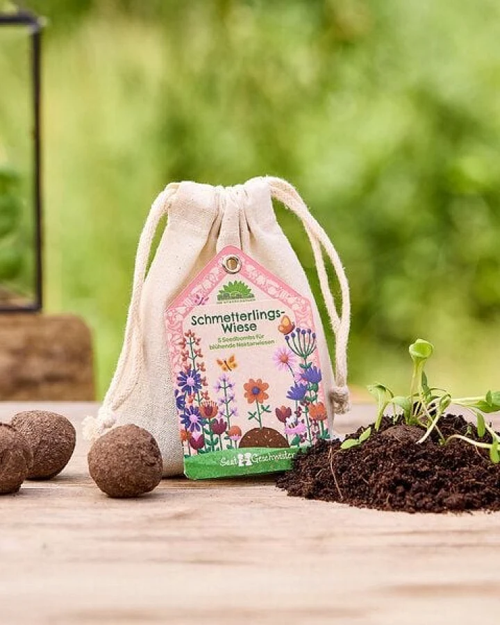 Die Stadtgärtner Schmetterlingswiese I Samenbomben für Schmetterlinge I Seedbombs I Geschenk für Gärtner und Naturliebhaber