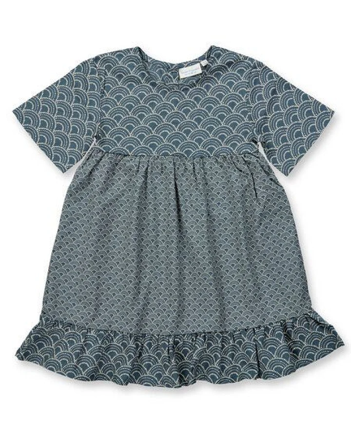 sense-organics Mädchen Sommerkleid mit Wellendruck Bio Baumwolle