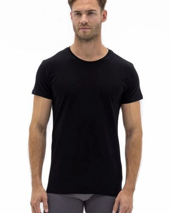 Barrio 13 T-Shirt Herren Rundhals 3er Pack - Stretch Baumwolle Unterhemd mit Kurzarm Slim Fit