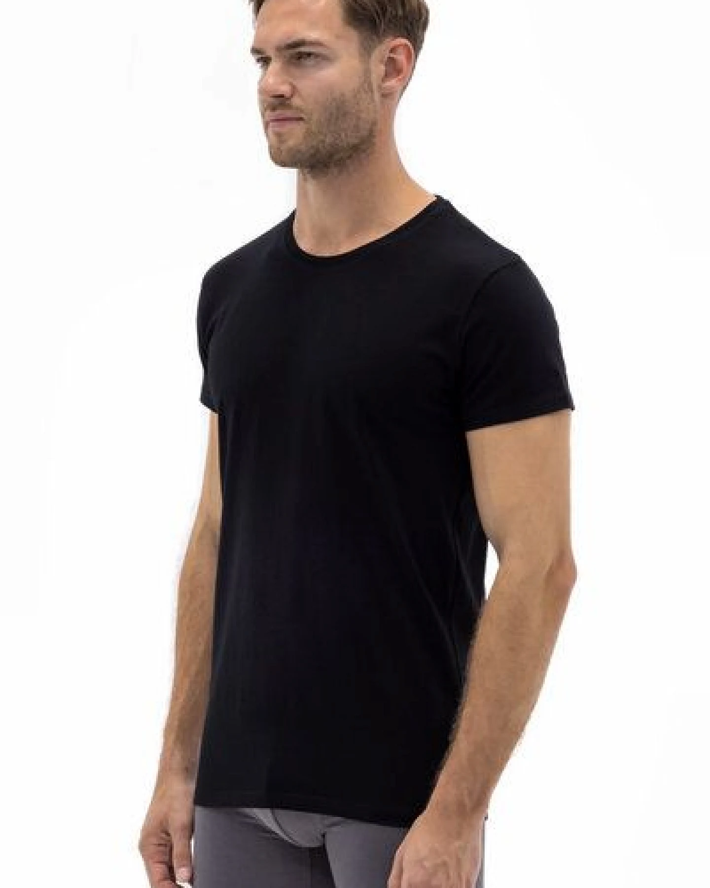 Barrio 13 T-Shirt Herren Rundhals 3er Pack - Stretch Baumwolle Unterhemd mit Kurzarm Slim Fit – Ansicht 3