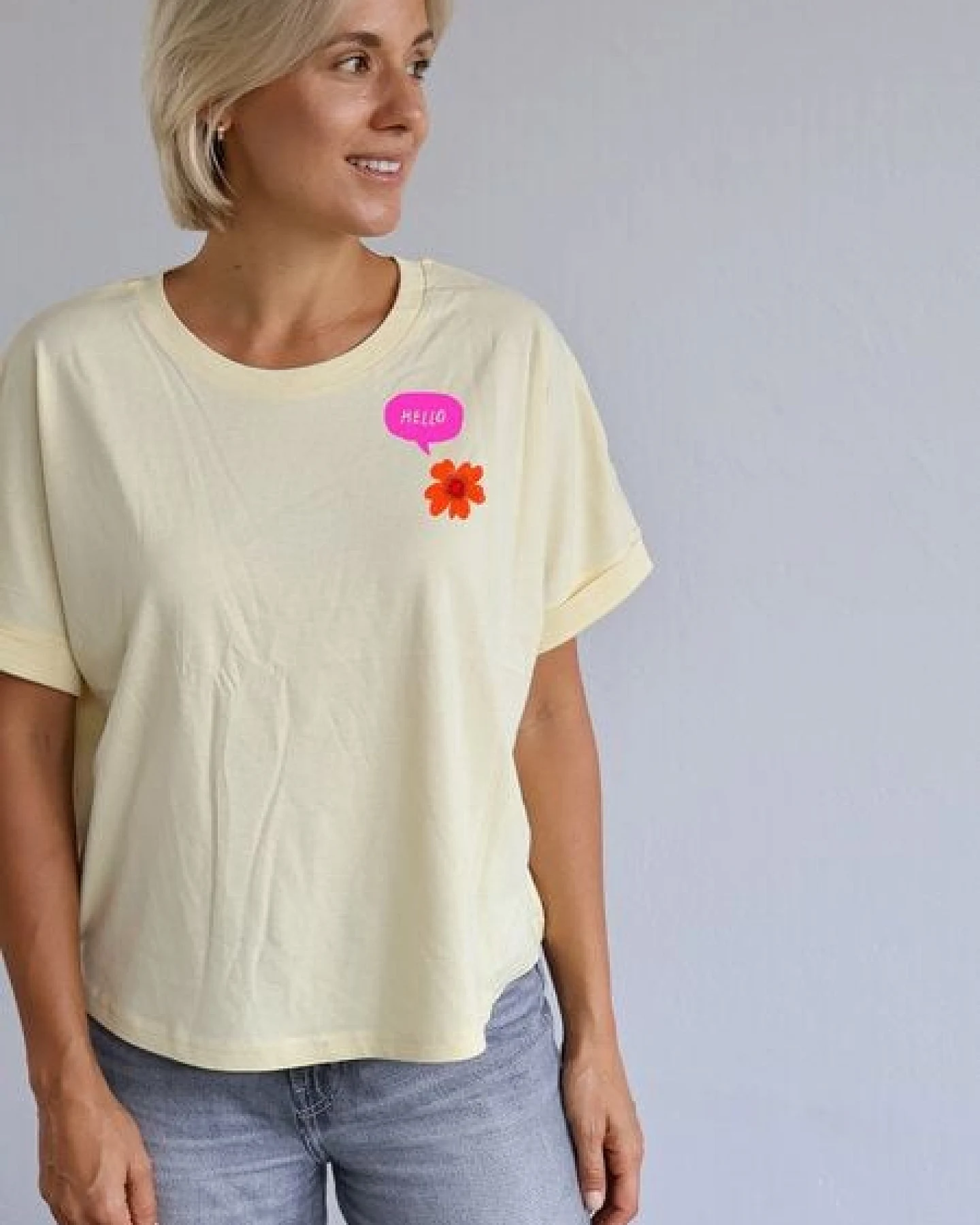 Kultgut Artdesign Biofair - Oversize Shirt/ Hello – Ansicht 2