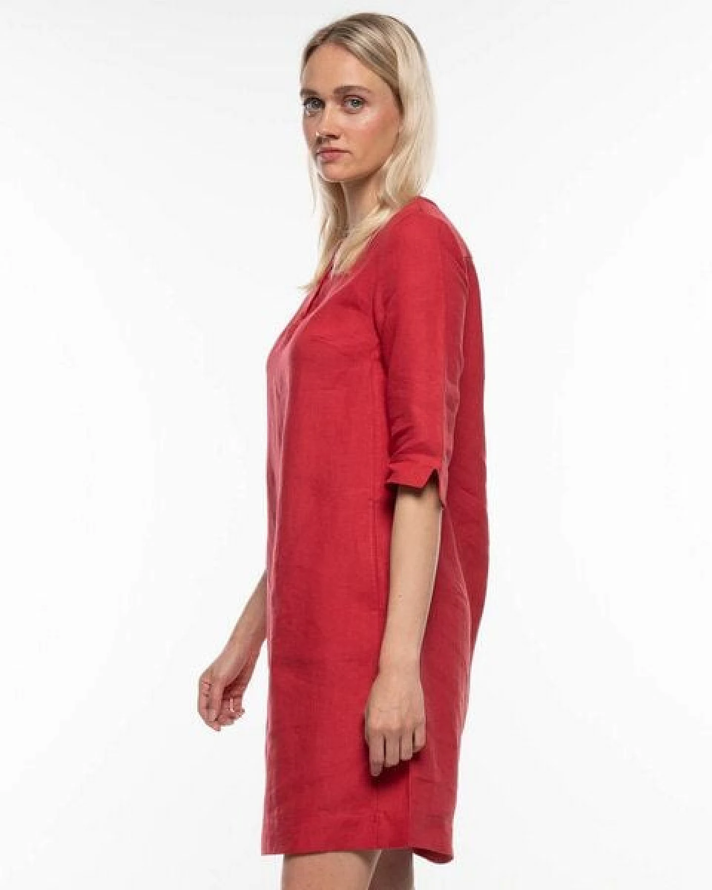 Alma & Lovis Legeres Tunika-Kleid mit Knopfleiste aus reinem Leinen – Ansicht 4