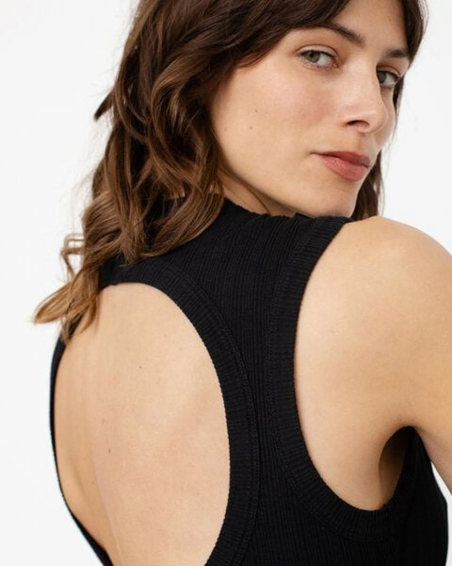 Rotholz Geripptes Kleid Bio Baumwolle - Schwarz – Ansicht 4