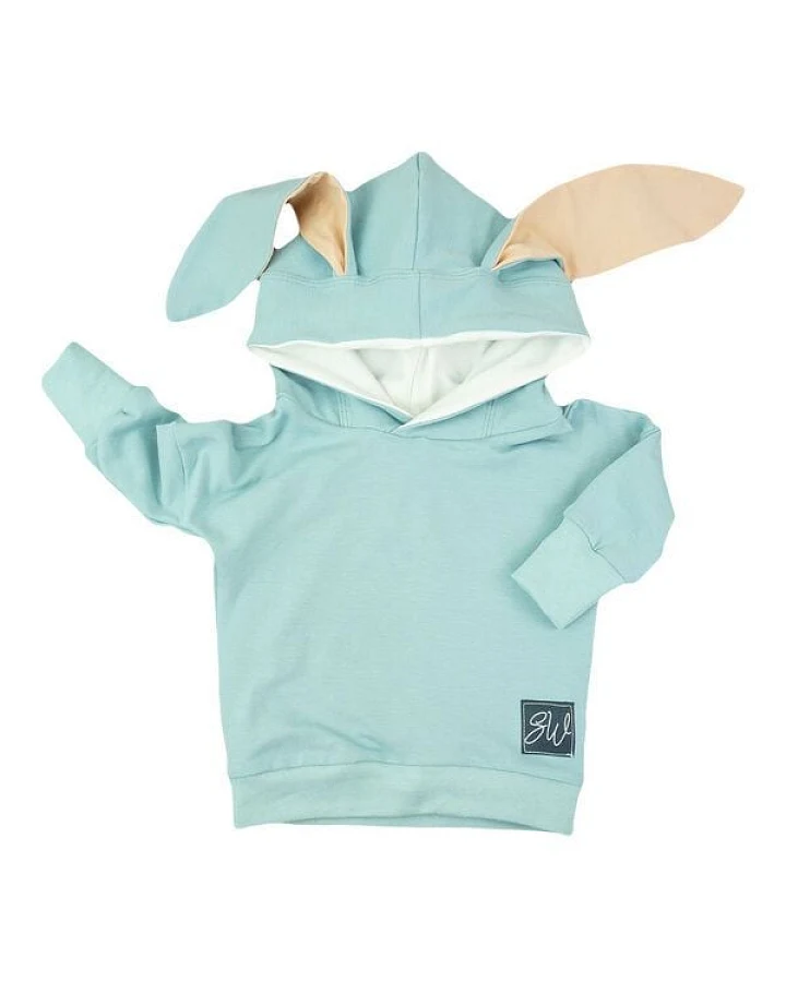 Sternchenwolke BIO Hoodie "Hasenohren" gletscher