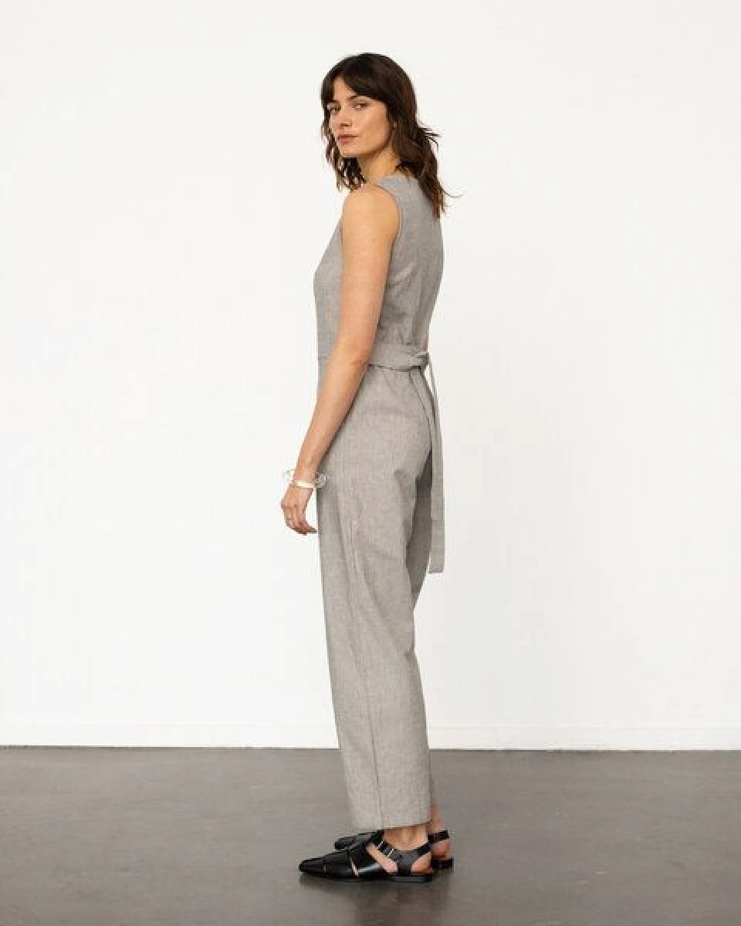 Rotholz Ärmelloser Jumpsuit Bio Baumwolle – Ansicht 2