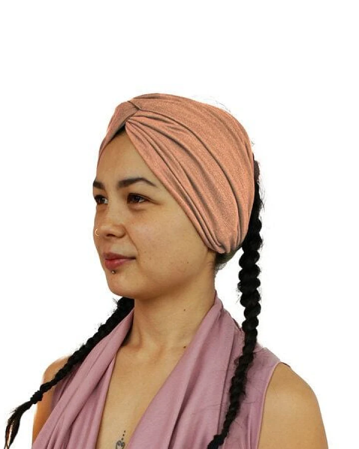 körber mode breites Haarband aus Bio Leinen Jersey Twist gerafftes Stirnband Frühjahr Sommer