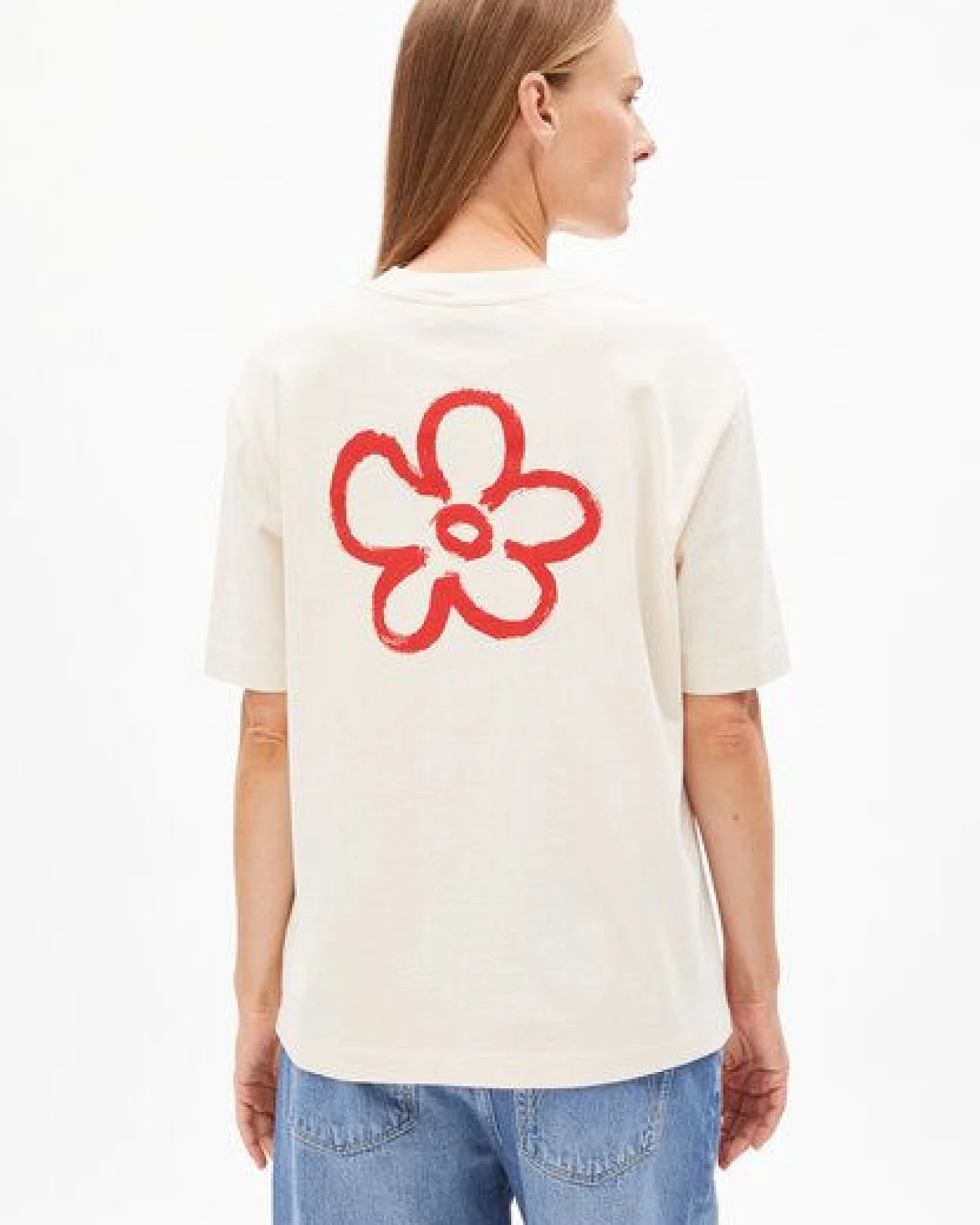 ARMEDANGELS TARJAA BACK FLOWAA Damen Heavyweight T-Shirt aus recyceltem Baumwoll Mix – Ansicht 2