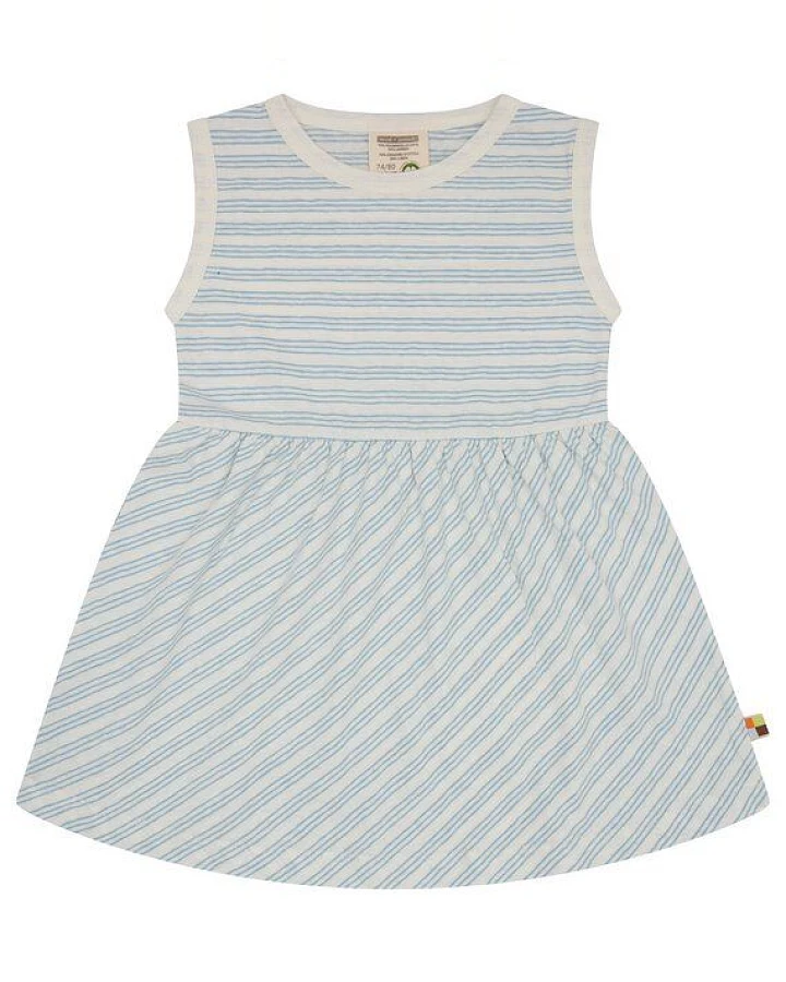 loud + proud Babys & Kinder Kleid Streifen mit Leinen, GOTS-zertifiziert