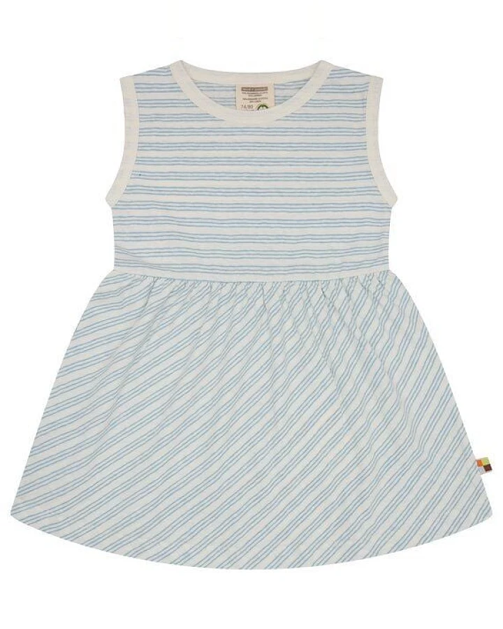 loud + proud Babys & Kinder Kleid Streifen mit Leinen, GOTS-zertifiziert