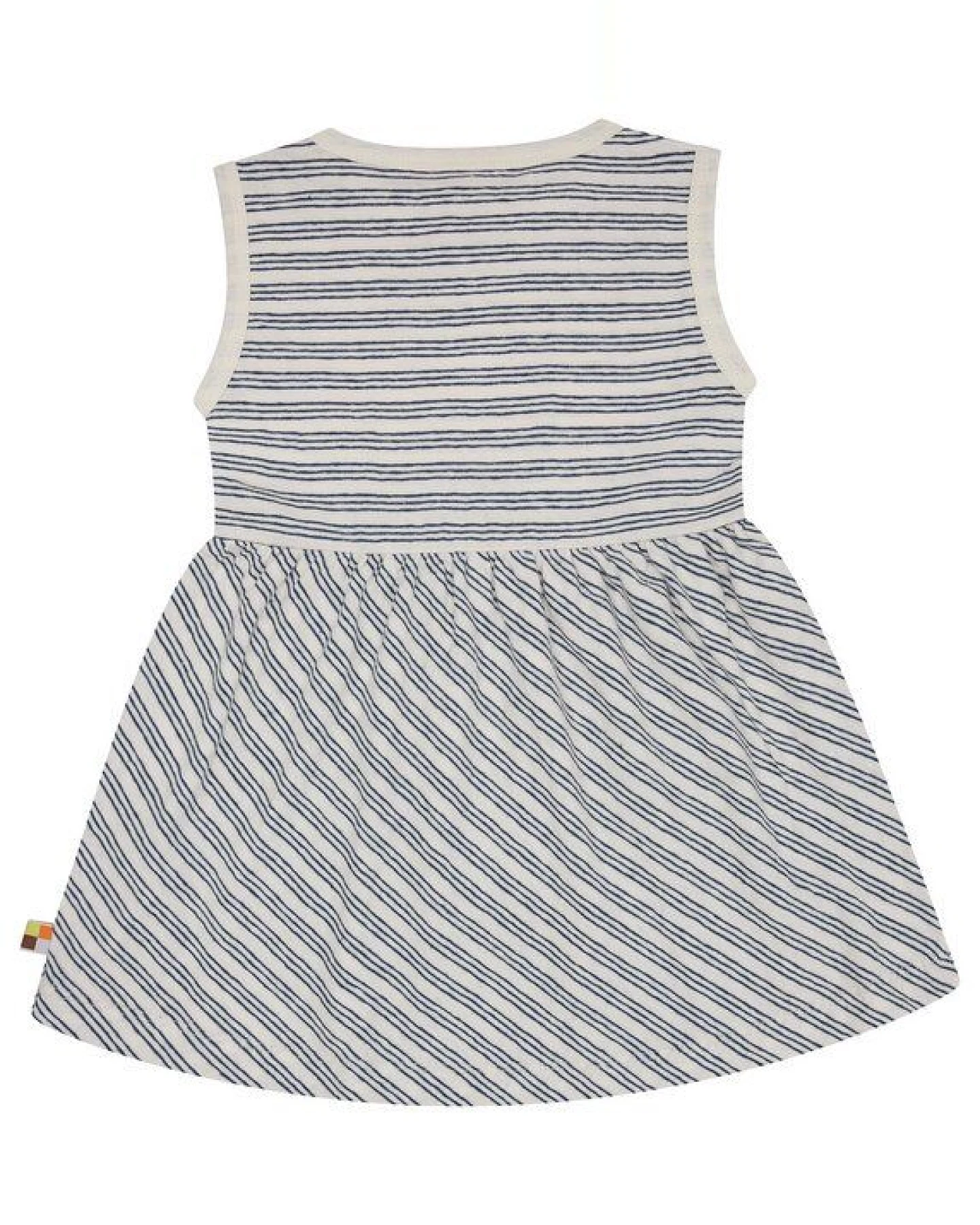 loud + proud Babys & Kinder Kleid Streifen mit Leinen, GOTS-zertifiziert – Ansicht 2