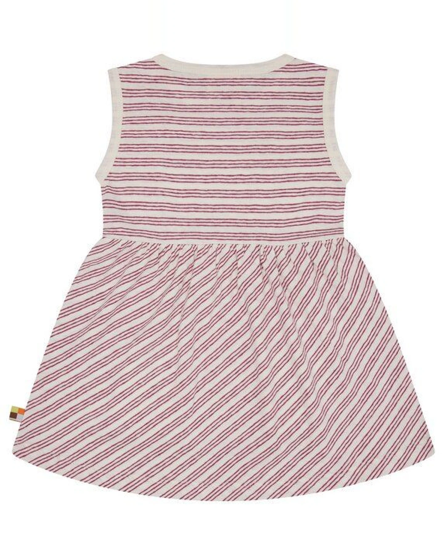 loud + proud Babys & Kinder Kleid Streifen mit Leinen, GOTS-zertifiziert – Ansicht 2