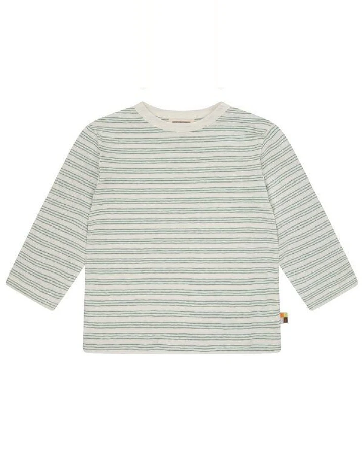 loud + proud Babys & Kinder Shirt Streifen mit Leinen, GOTS-zertifiziert