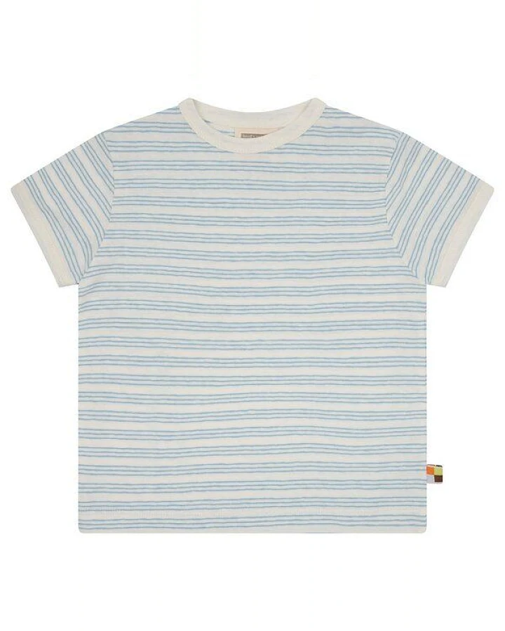 loud + proud Babys & Kinder T-Shirt Streifen mit Leinen, GOTS-zertifiziert