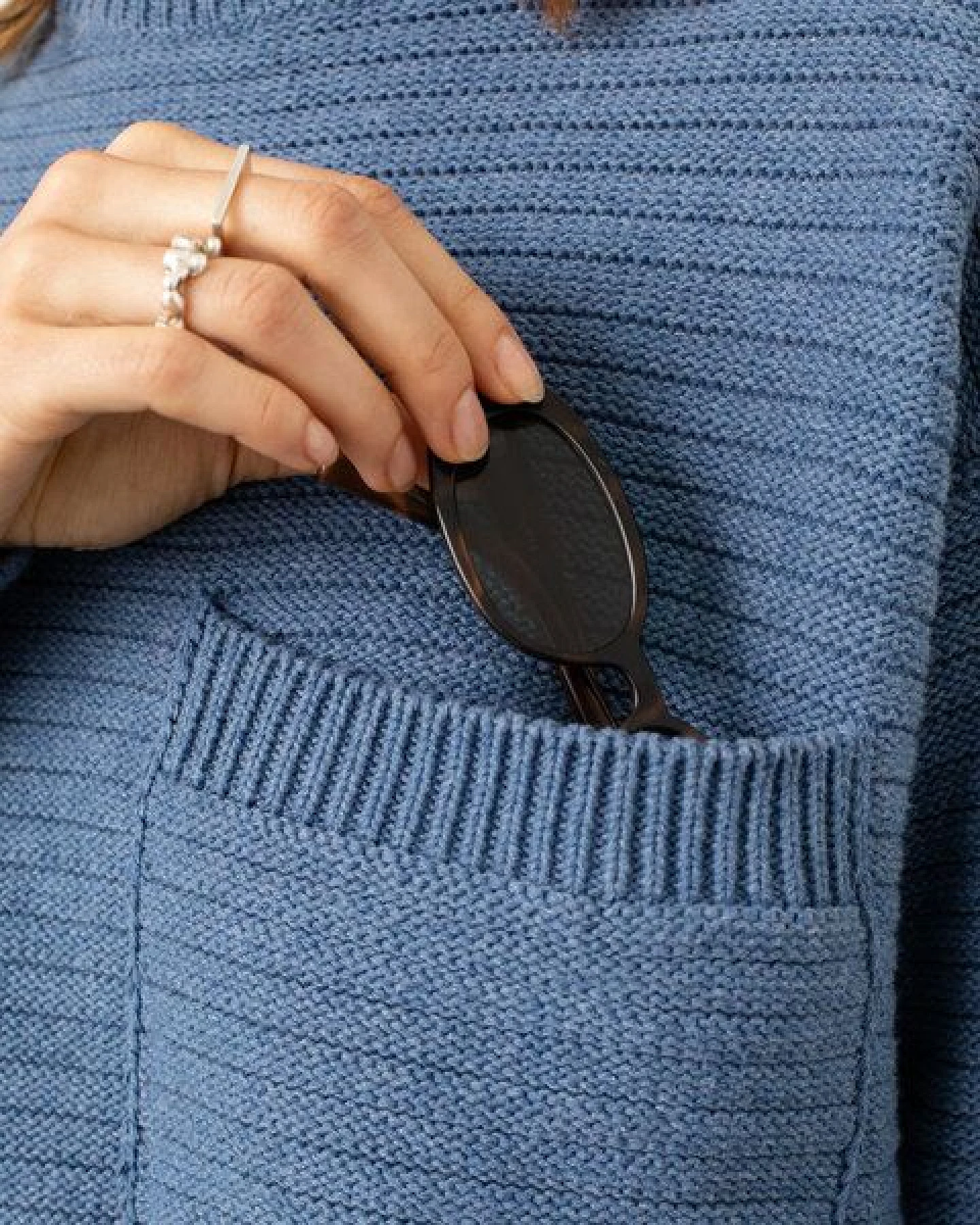 Rotholz Gerippter Strickpullover Bio- Baumwolle – Ansicht 3