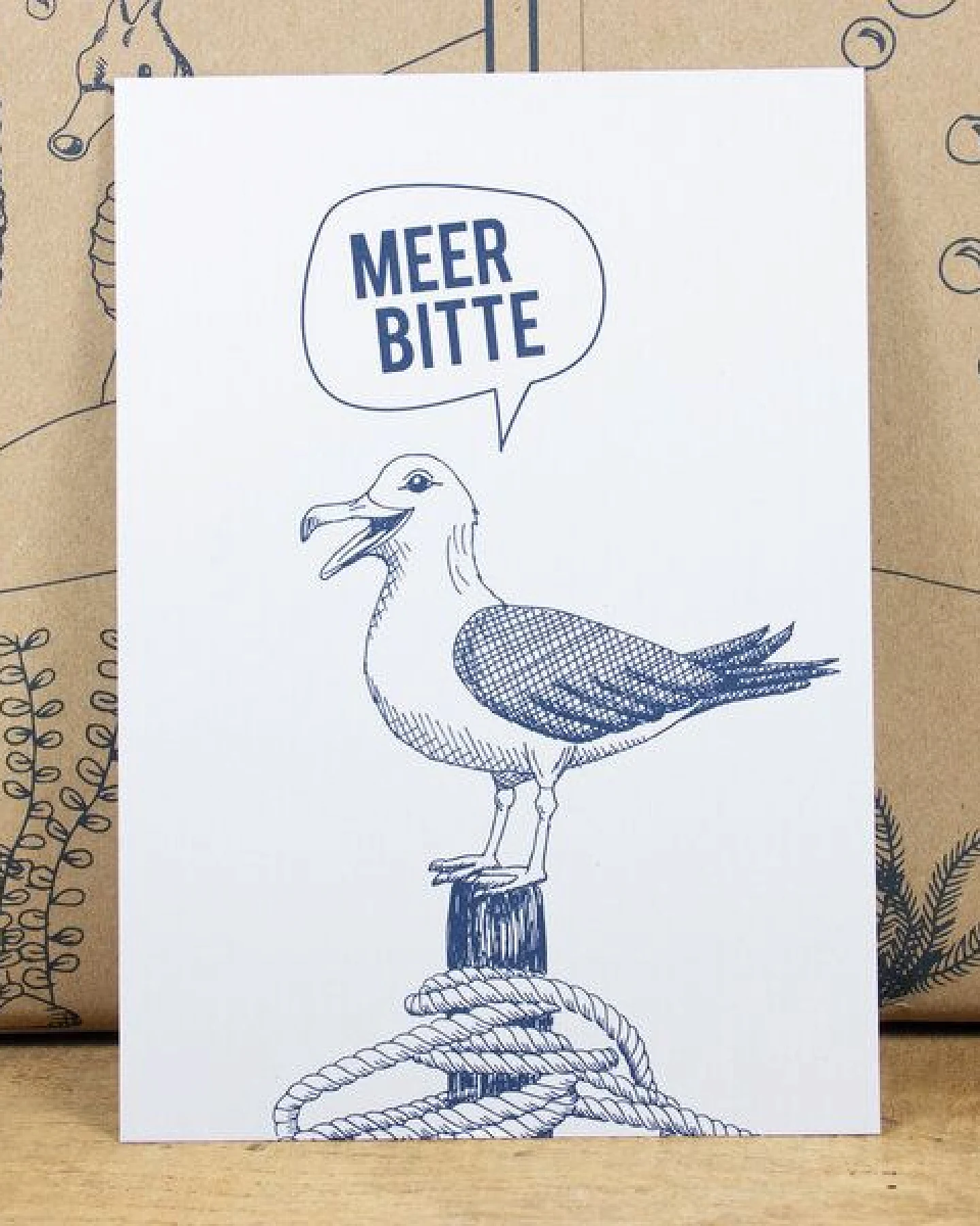 Bow & Hummingbird Maritime Postkarte "Meer Bitte - Möwe" aus Recyclingpapier – Ansicht 2