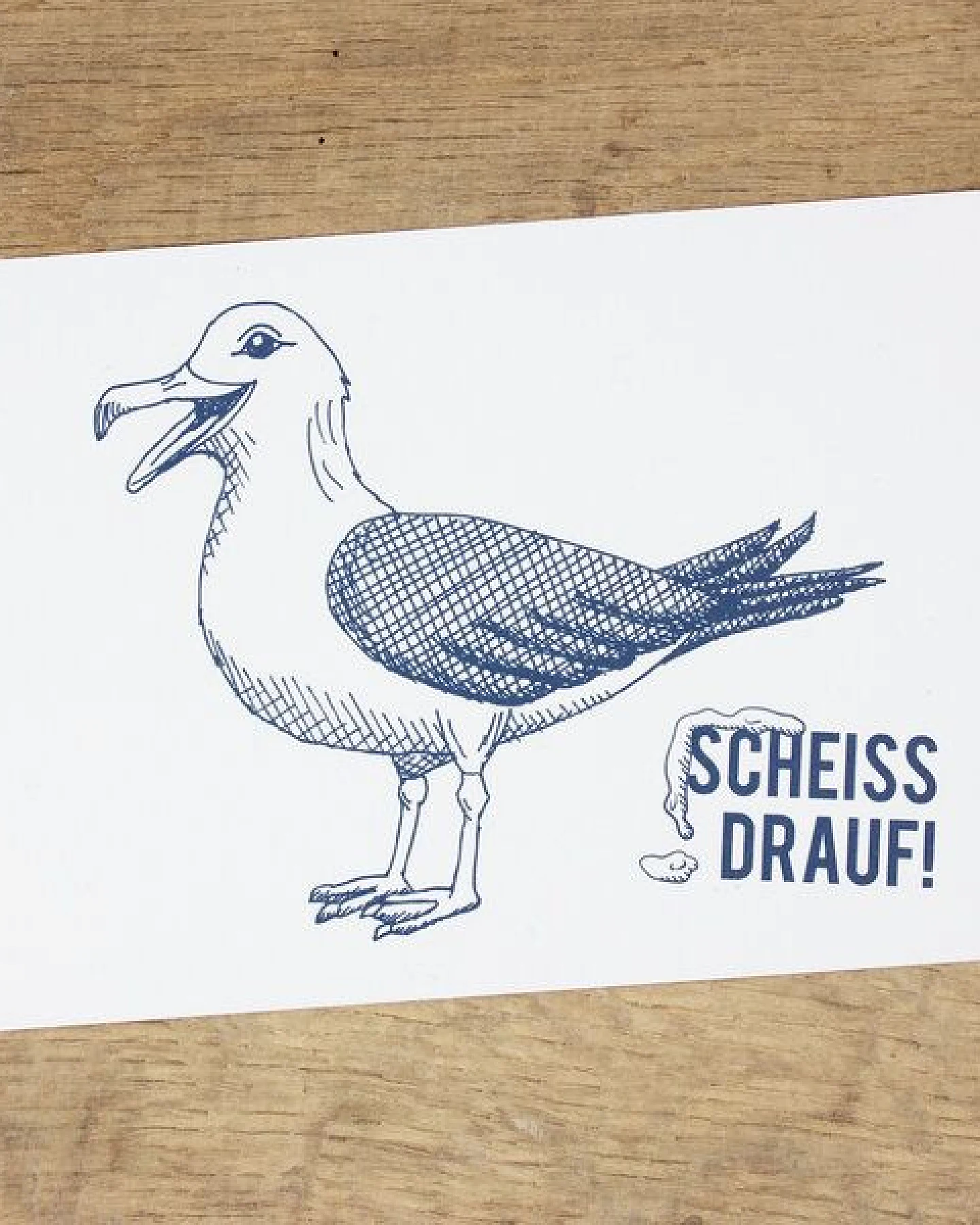 Bow & Hummingbird Maritime Postkarte "Scheiß drauf - Möwe" aus Recyclingpapier – Ansicht 2