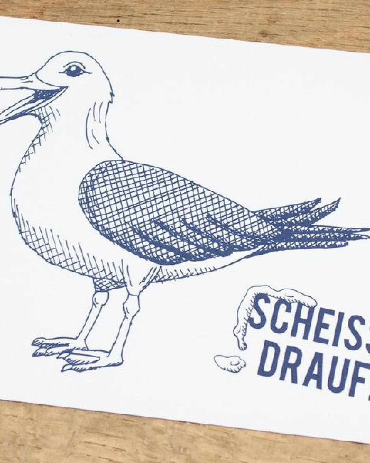 Bow & Hummingbird Maritime Postkarte "Scheiß drauf - Möwe" aus Recyclingpapier – Ansicht 3