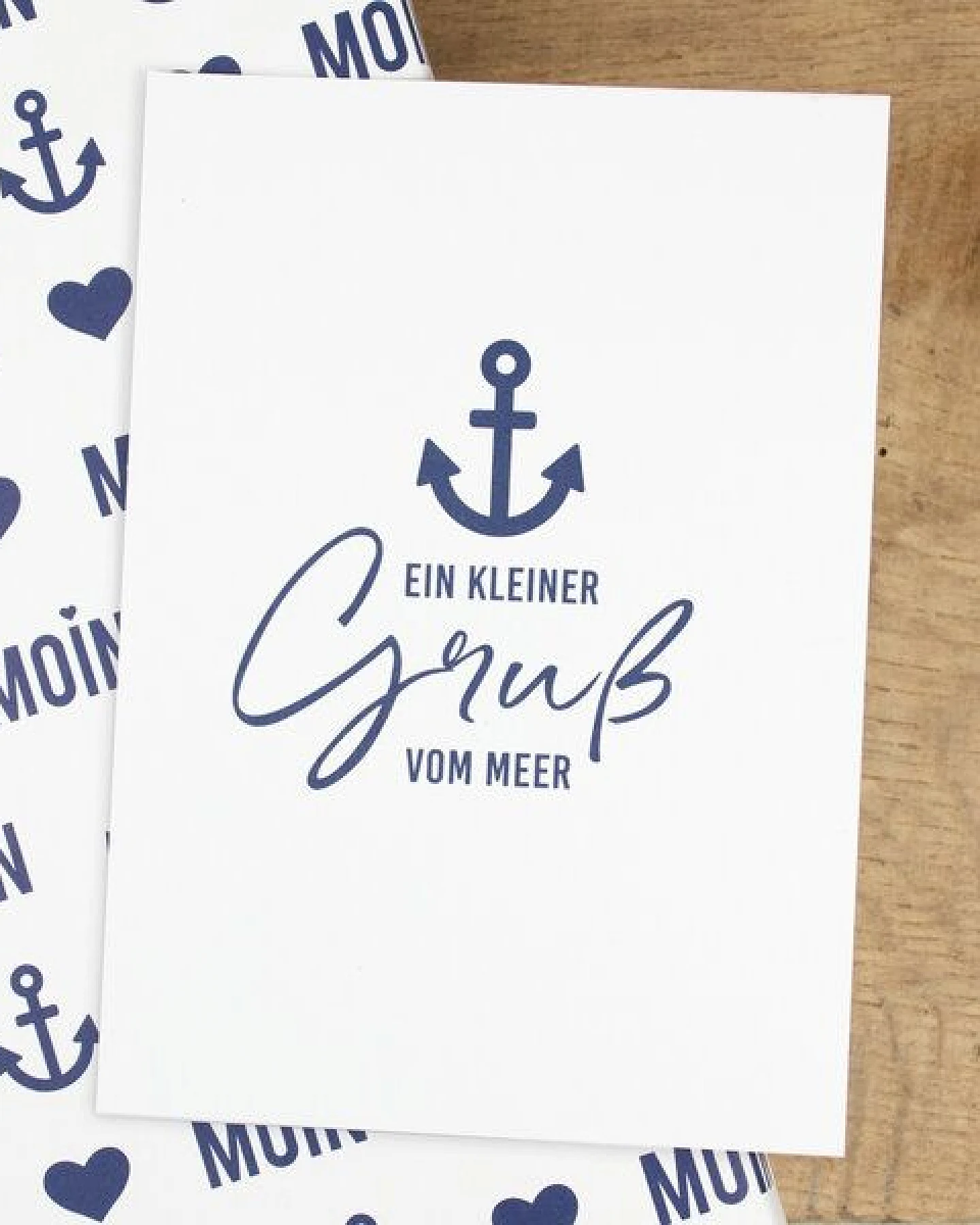 Bow & Hummingbird Maritime Postkarte "Ein kleiner Gruß vom Meer" aus Recyclingpapier – Ansicht 3