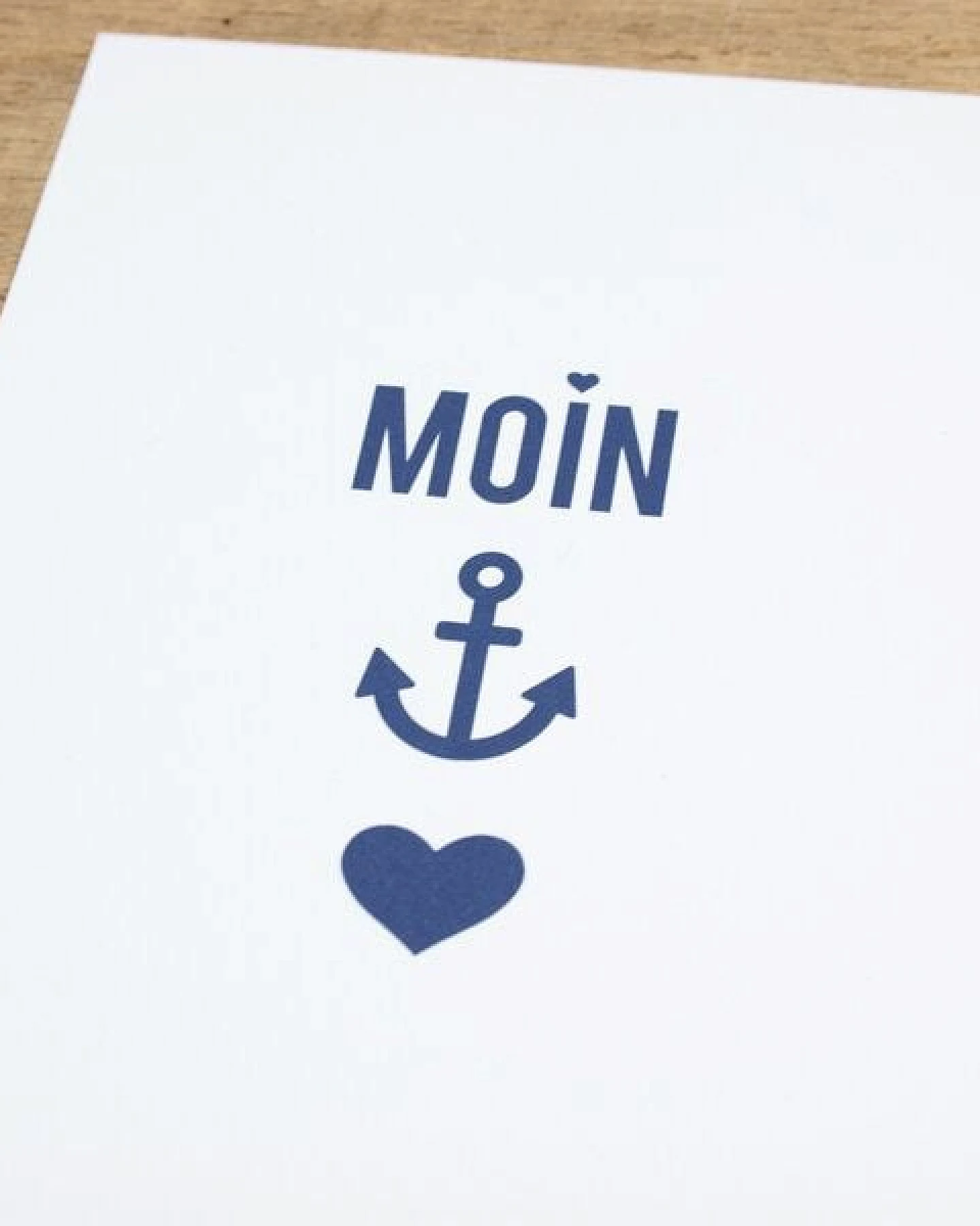 Bow & Hummingbird Maritime Postkarte "Moin-Anker-Herz" aus Recyclingpapier – Ansicht 2