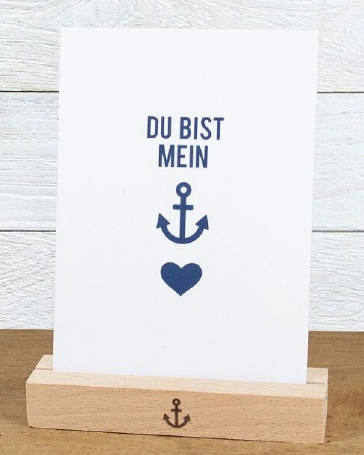 Bow & Hummingbird Maritime Postkarte "Du bist mein Anker" aus Recyclingpapier