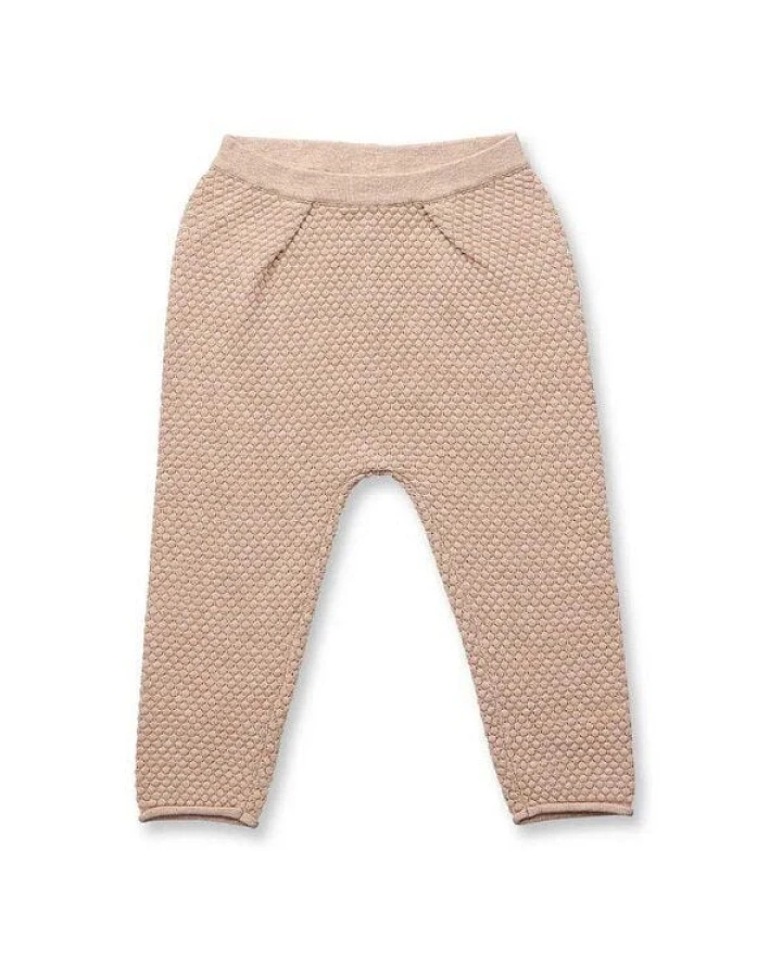 sense-organics Baby-Strickleggings Wabenmuster Pablo in light hazelnut von Sense Organics GOTS