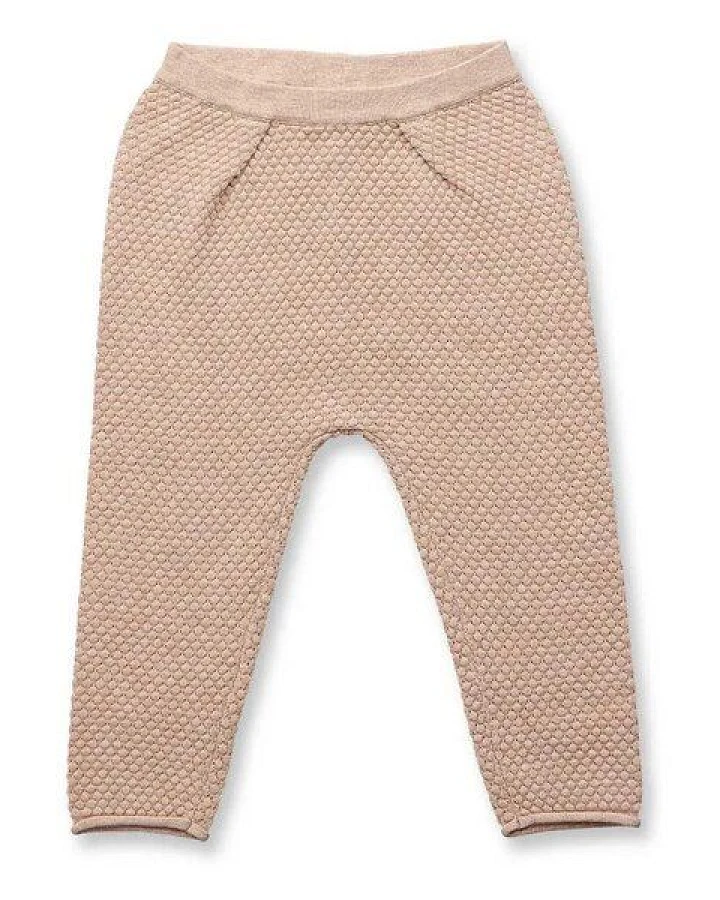 sense-organics Baby-Strickleggings Wabenmuster Pablo in light hazelnut von Sense Organics GOTS