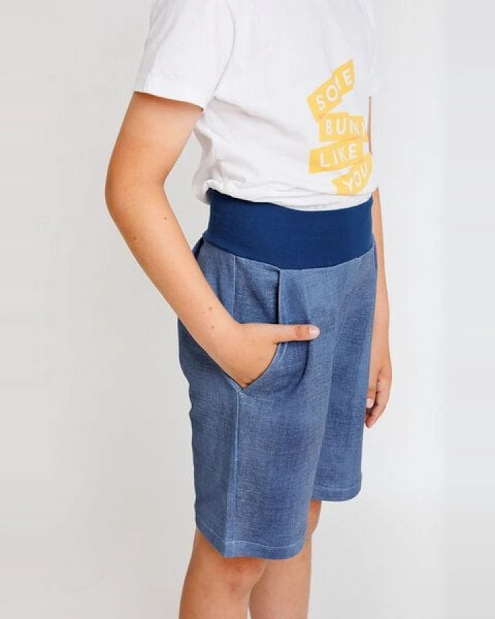 Babbily Bequeme Shorts aus Bio Waffelstrick-Jersey mit breitem Komfortbund