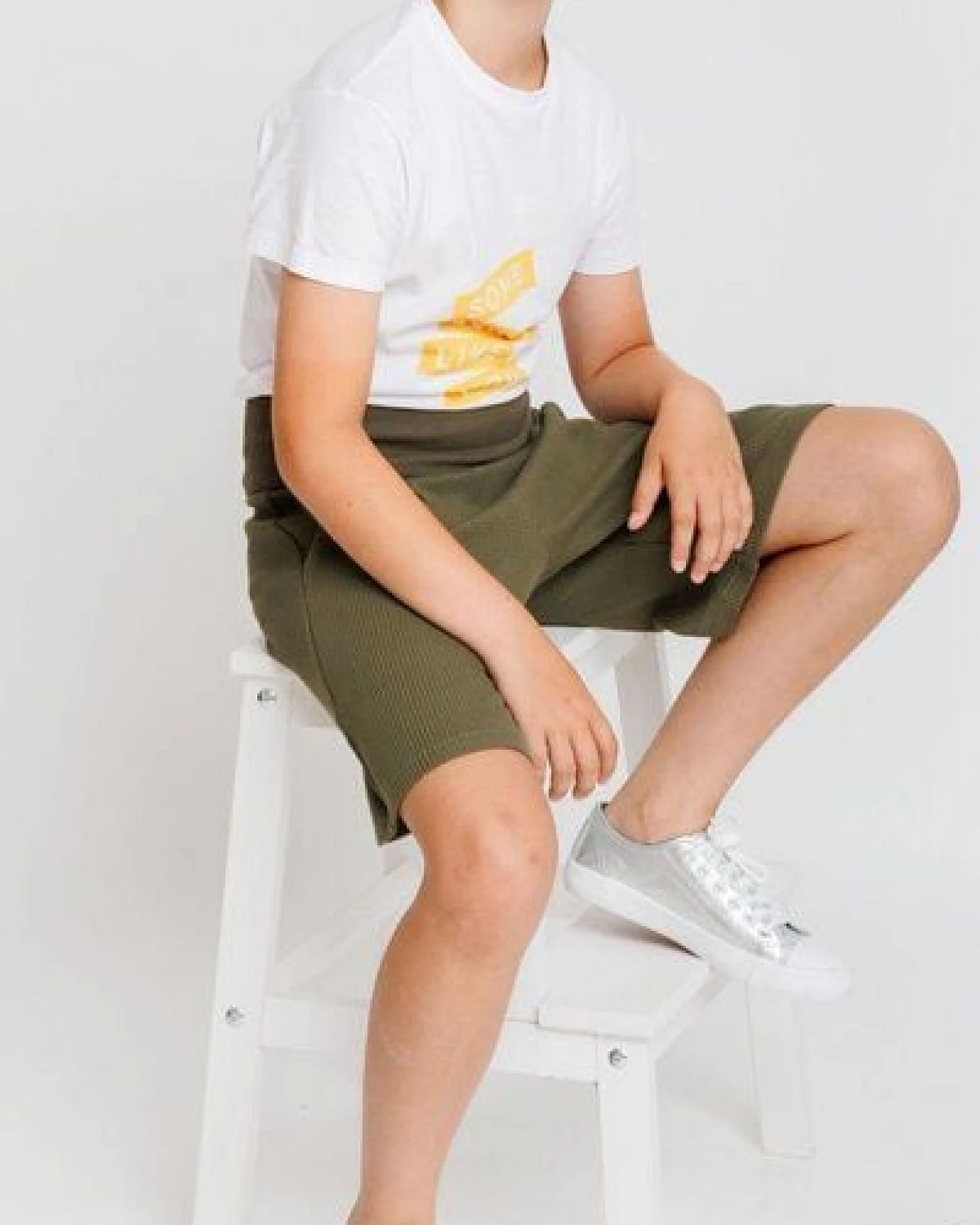 Babbily Bequeme Shorts aus Bio Waffelstrick-Jersey mit breitem Komfortbund – Ansicht 2