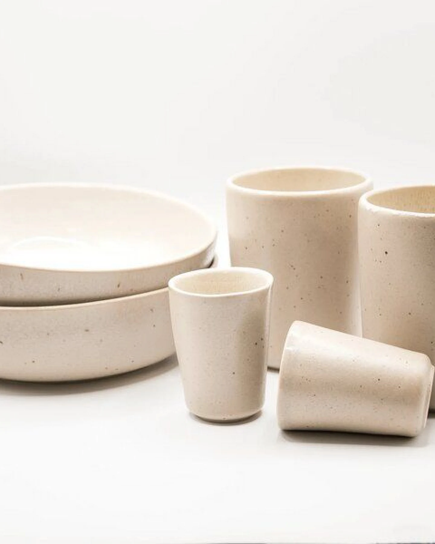 EDDA stoneware Breakfast Geschirr Set Eelina - Cappuccino Beige aus Steingut (handgemacht) – Ansicht 2