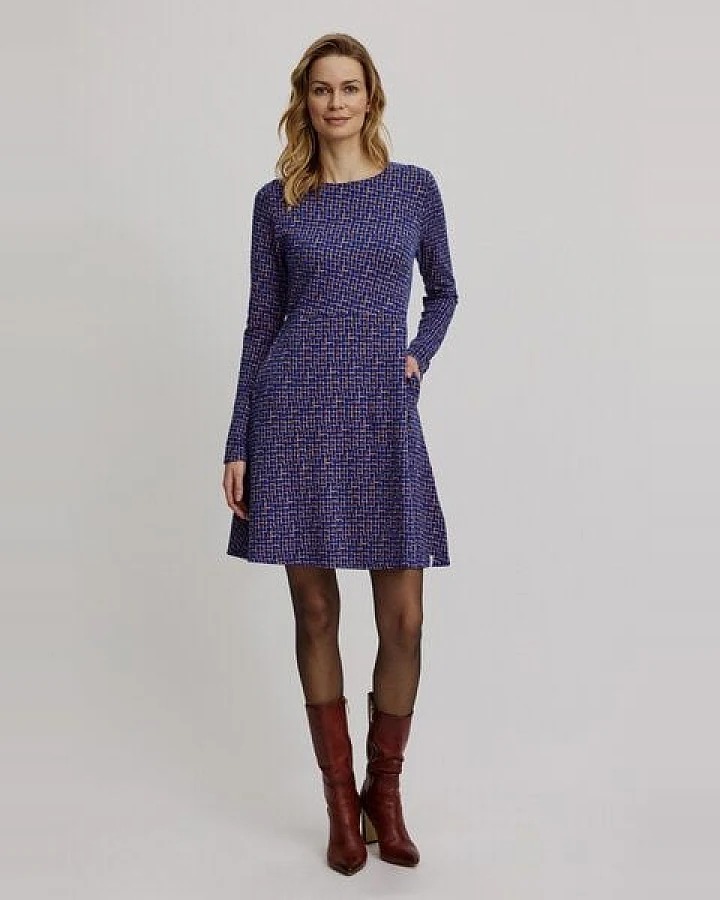 TRANQUILLO Gestricktes Swing-Kleid im Retro-Look (W25E140)