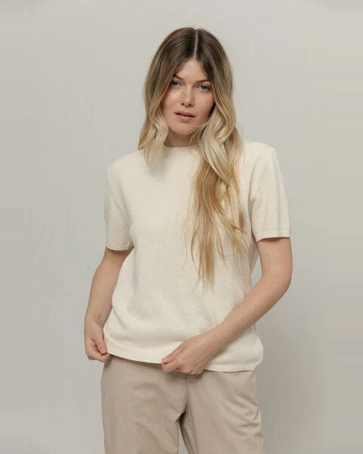 Rifò - Circular Fashion Made in Italy Carlotta Kurzarm-Pulllover aus recykelter und Bio-Baumwolle