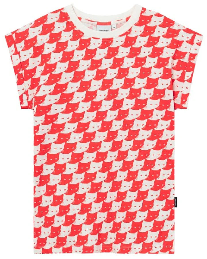 DEDICATED - Women's T-Shirt Visby Pepita Cats - T-Shirt Gr S rosa/rot