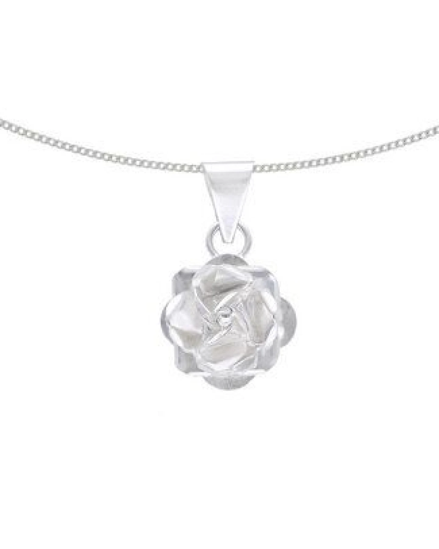 pakilia Silber Kette Rosenblüte Fair-Trade und handmade – Ansicht 2