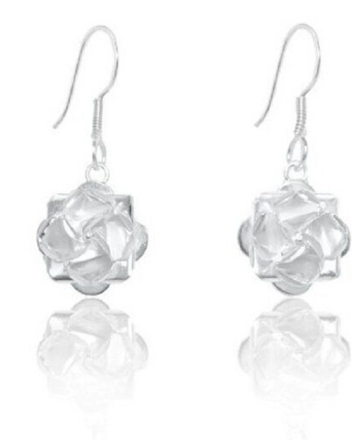 pakilia Silber Ohrringe Rose Fair-Trade und handmade – Ansicht 2