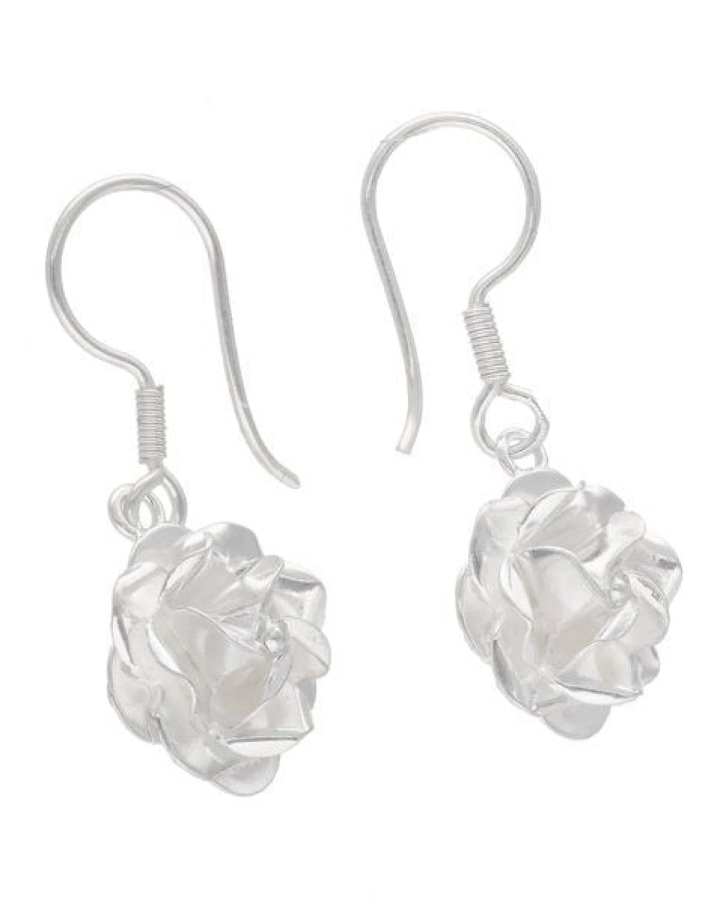 pakilia Silber Ohrringe Rose Fair-Trade und handmade – Ansicht 4