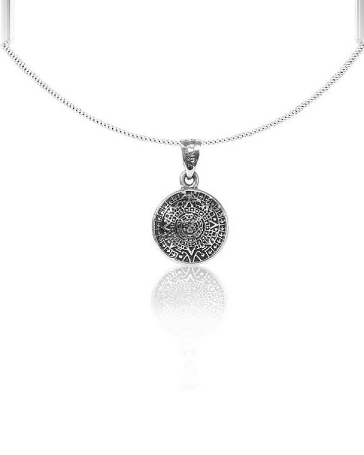 pakilia Silber Kette Aztekenkalender Fair-Trade und handmade