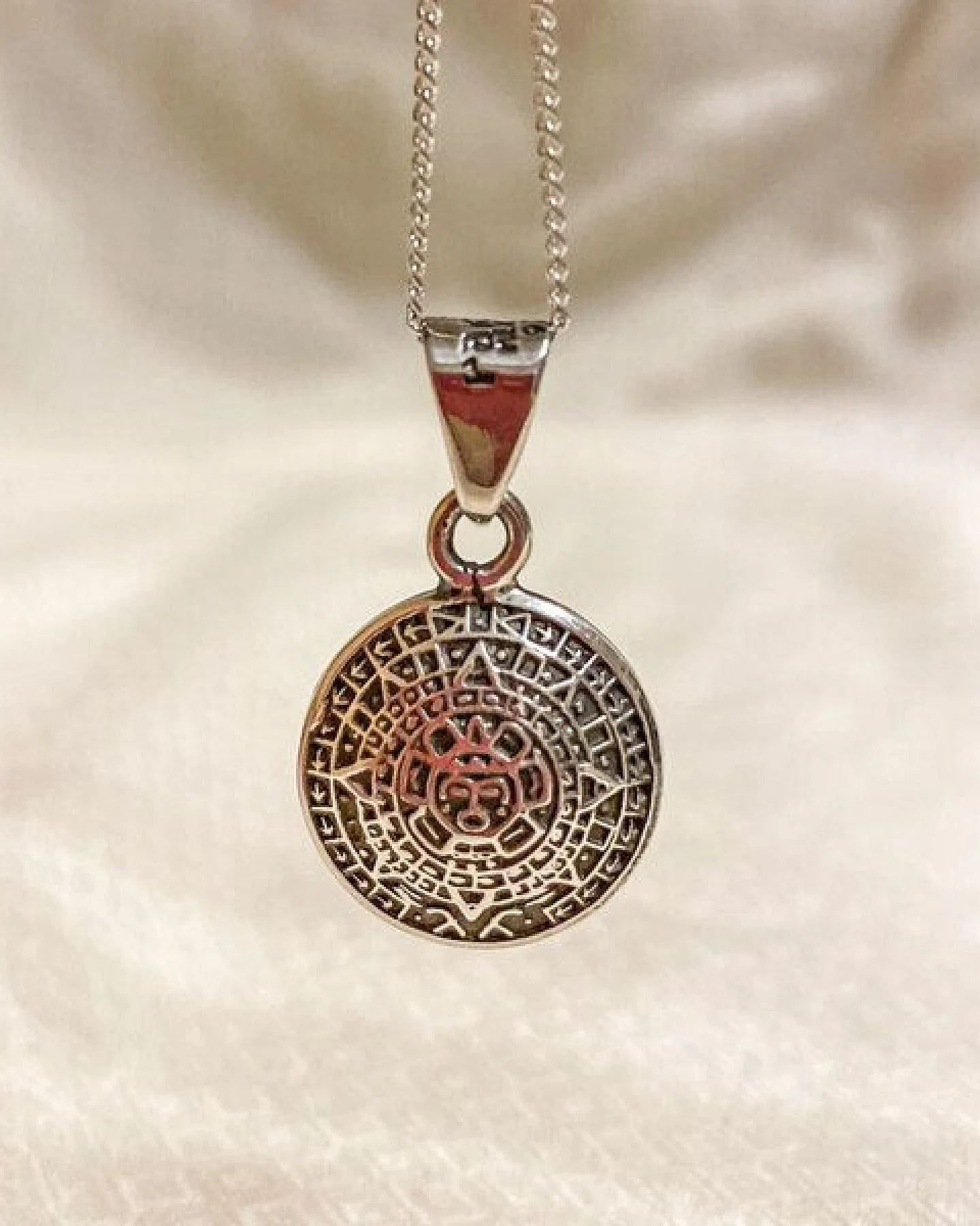 pakilia Silber Kette Aztekenkalender Fair-Trade und handmade – Ansicht 4