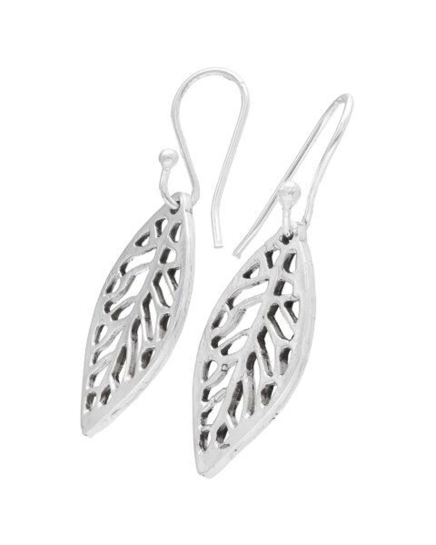 pakilia Silber Ohrringe Blätter fair-trade und handmade – Ansicht 2